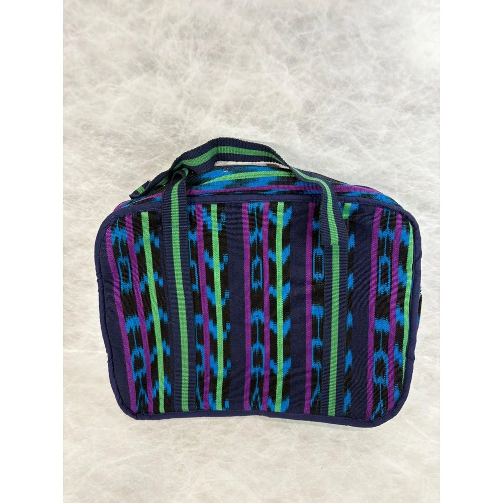 MayaWorks Guatemala Woven Cotton Laptop‎ Bag Briefcase Ikat Blue Purple Green